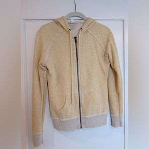 Nordstrom soft yellow women’s Caslon full zip drawstring hoodie (XS)